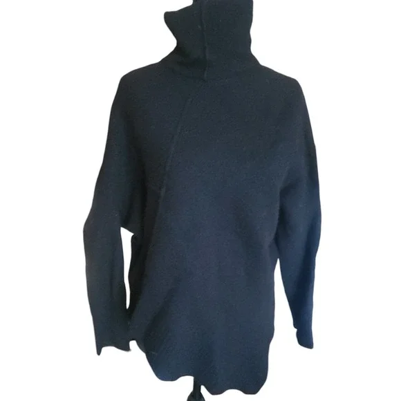 ALLSAINTS Gala Black Cashmere Wool Blend High Neck Oversized Sweater XSmall $269 - Picture 4 of 6